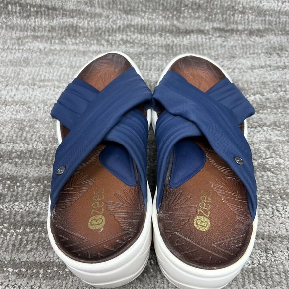 Bzees Women's 8M Knockout Navy Elastic Wedge Sandals - Picture 5 of 8